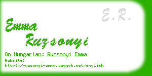 emma ruzsonyi business card